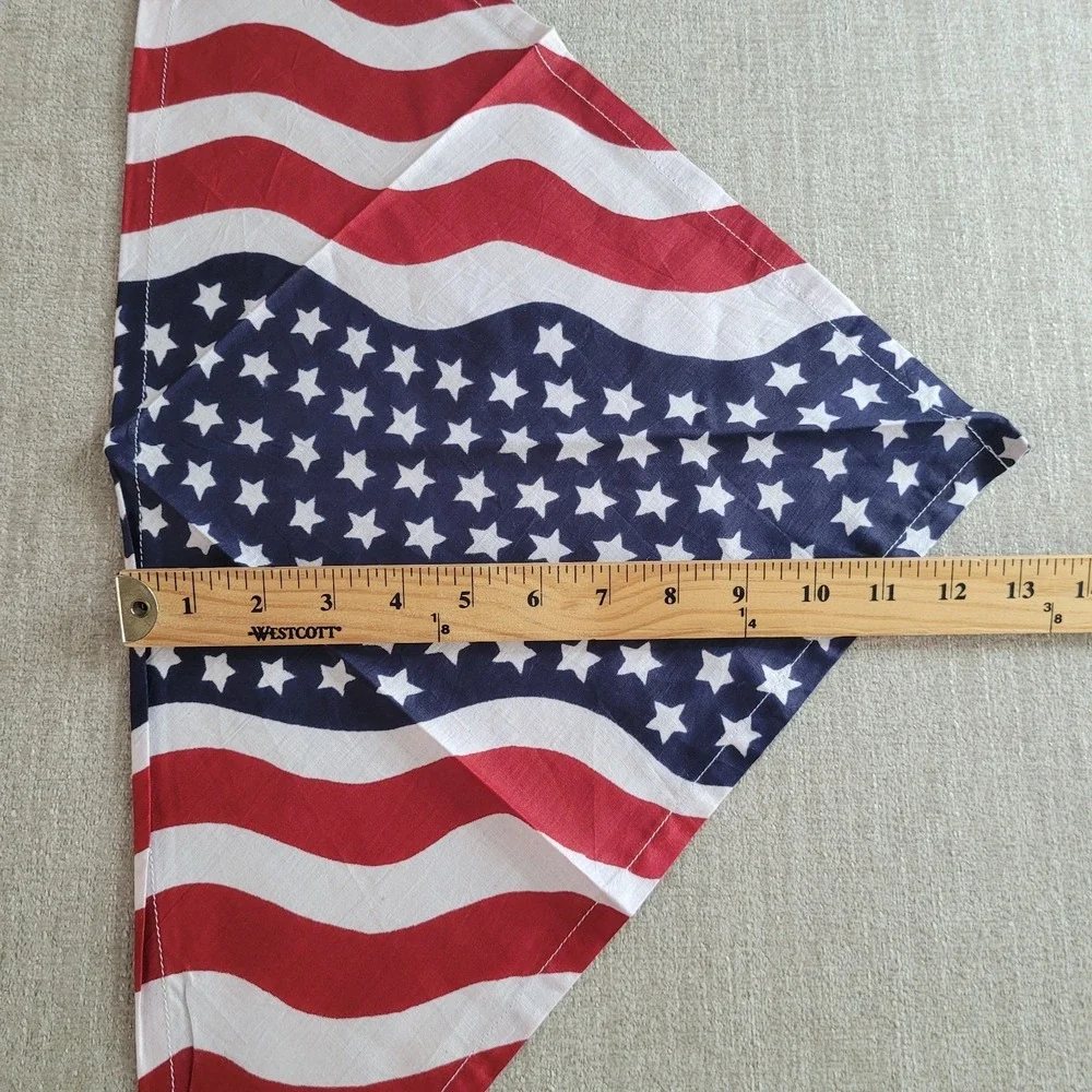 Set of 12 USA American Flag Bandannas Kerchief Facemask 100% Cotton Lot NEW